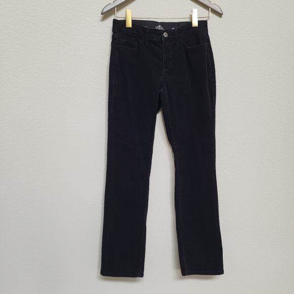 St John's Bay Corduroy Pants Straight Leg Womens 2P Petite Black Fall Winter - Picture 1 of 11
